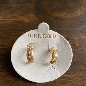 10 karat gold half hoop earrings